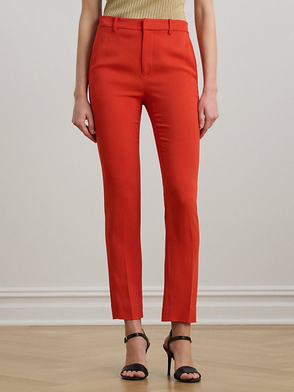 Lauren Ralph Lauren Red Cropped Tailored Pants
